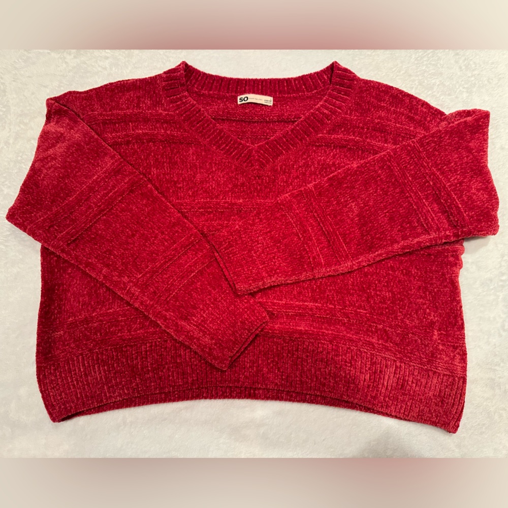 Sonoma Juniors Size Large Red Cropped Sweater New